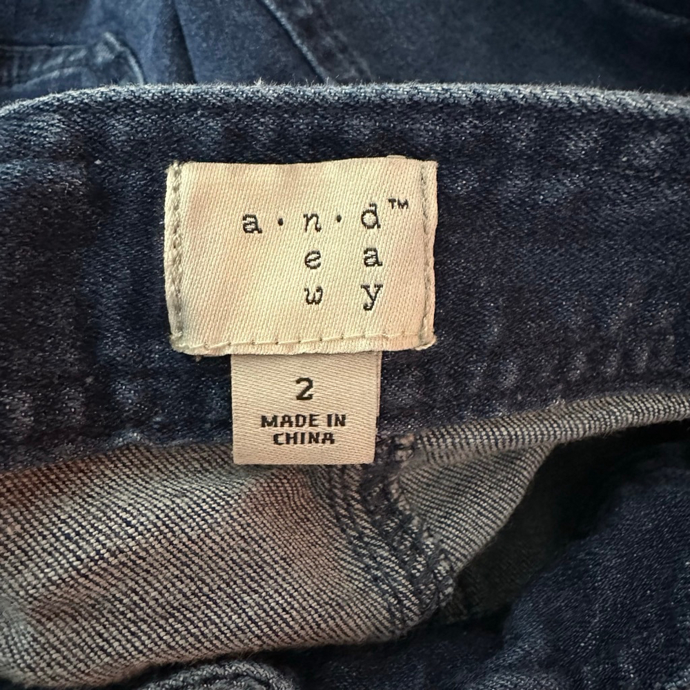Women's A New Day Blue Denim Button Front A-Line Skirt Size 2 Button Down Belt - Picture 5 of 13